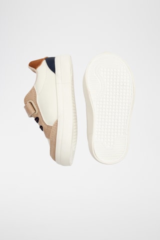 Baskets en croûte de cuir - Beige et blanc - Obaibi