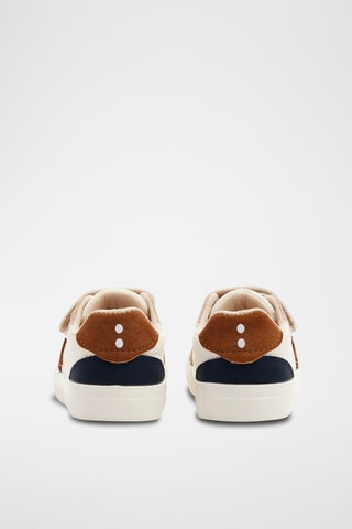 Baskets en croûte de cuir - Beige et blanc - Obaibi