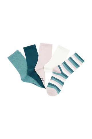 5 paires de chaussettes - Rose et vert clair - Okaidi