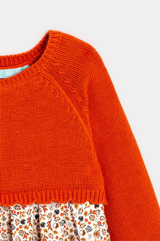 Robe trompe-l’œil - Orange - Obaibi
