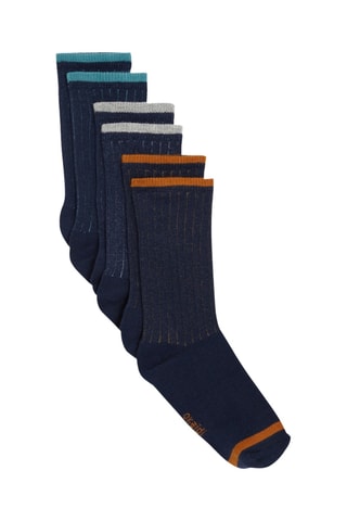 3 paires de chaussettes - Bleu marine - Okaidi