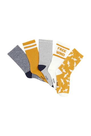 5 paires de chaussettes - Jaune et blanc - Okaidi