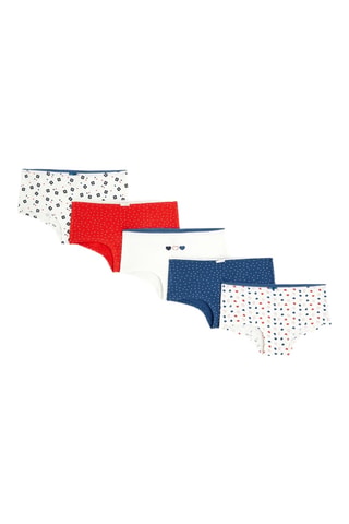 5 boxers - Rouge et blanc - Okaidi