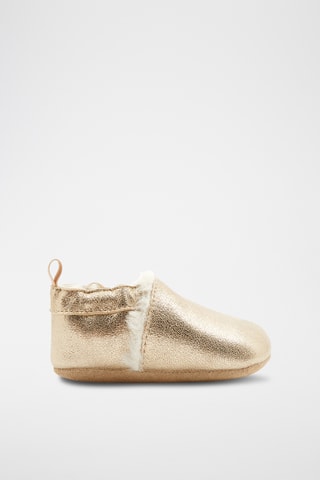 Chaussons fourrés en cuir - Doré - Obaibi