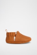Chaussons fourrés en cuir - Camel - Obaibi