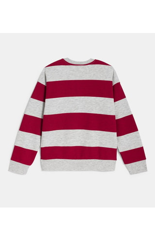Sweat - Gris clair chiné et rouge - Okaïdi