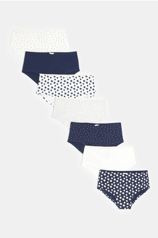 7 culottes - Bleu marine et blanc - Okaidi