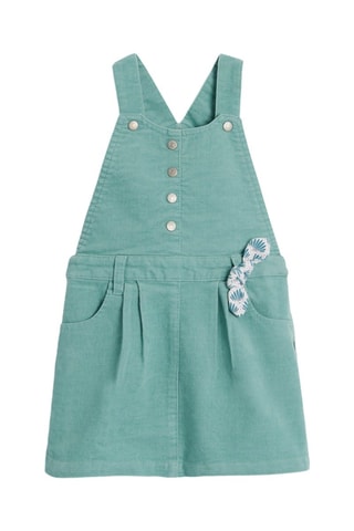 Robe-salopette en velours et blouse - Vert et bleu marine - Obaïbi