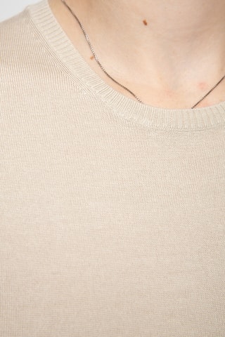 T-shirt en soie, cachemire et laine - Beige