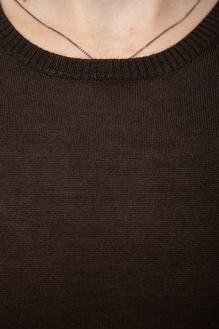 T-shirt en soie, cachemire et laine - Marron