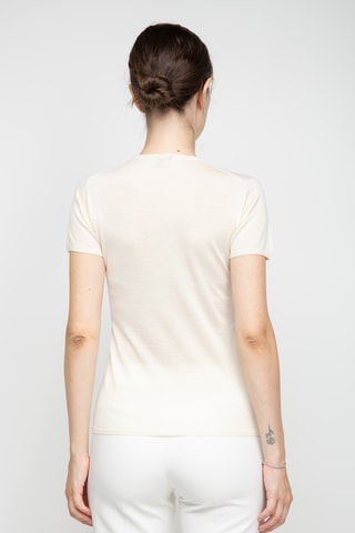 T-shirt en soie, cachemire et laine - Beige