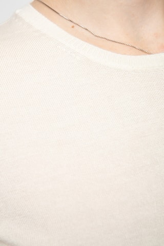 T-shirt en soie, cachemire et laine - Beige