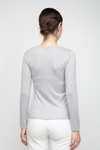 Pull en soie, cachemire et laine - Gris