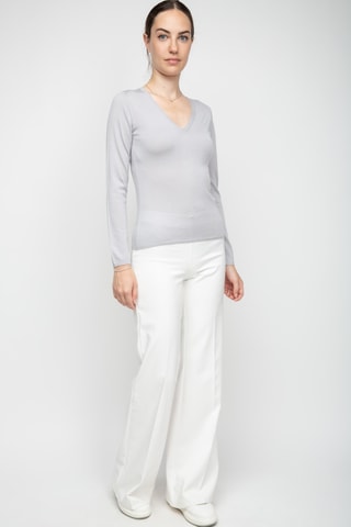 Pull en soie, cachemire et laine - Gris