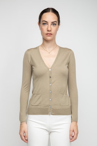 Gilet en soie, cachemire et laine - Gris