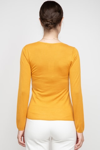 Pull en soie, cachemire et laine - Orange