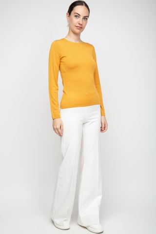 Pull en soie, cachemire et laine - Orange