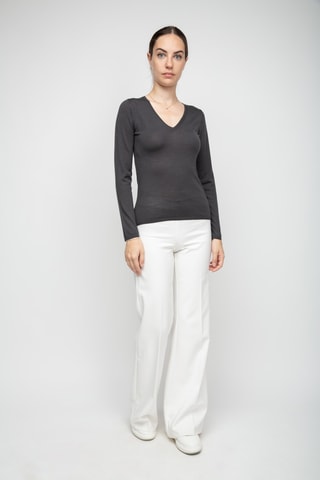 Pull en soie, cachemire et laine - Gris