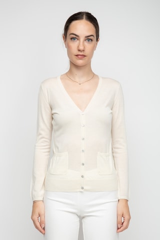 Gilet en soie, cachemire et laine - Beige