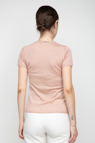 T-shirt en soie, cachemire et laine - Beige