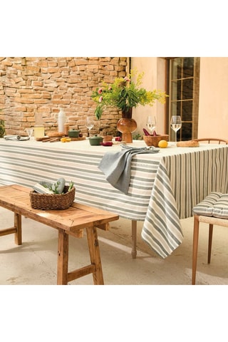 Nappe rectangulaire - Blanc et vert