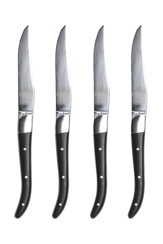 4 couteaux à steak rivetés en acier inoxydable