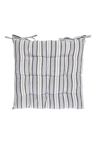Coussin de chaise Nina - Blanc et bleu - 40 x 40 cm