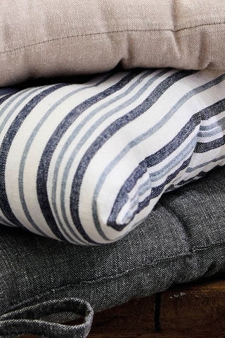 Coussin de chaise Nina - Blanc et bleu - 40 x 40 cm