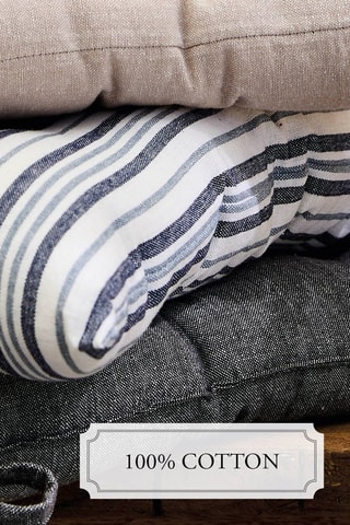 Coussin de chaise Nina - Blanc et bleu - 40 x 40 cm