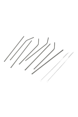 8 pailles en acier inoxydable