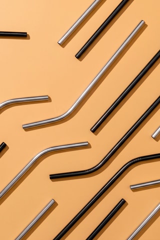 8 pailles en acier inoxydable