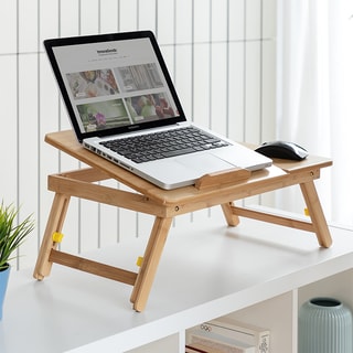 Table pliante d'appoint en bambou