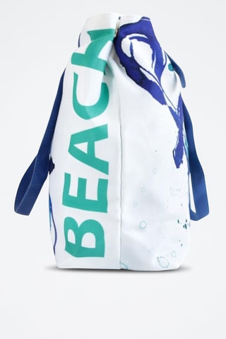Cabas Anemoss - Blanc - Blanc, bleu et vert