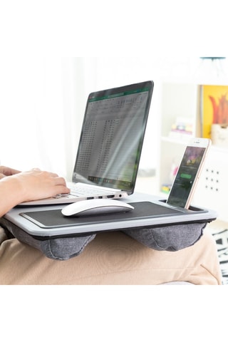 Bureau portable avec coussin XL - Gris