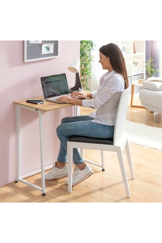 Bureau pliant - Imitation bois et blanc