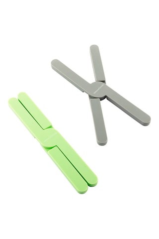 2 sets de table pliables en silicone - Gris et vert