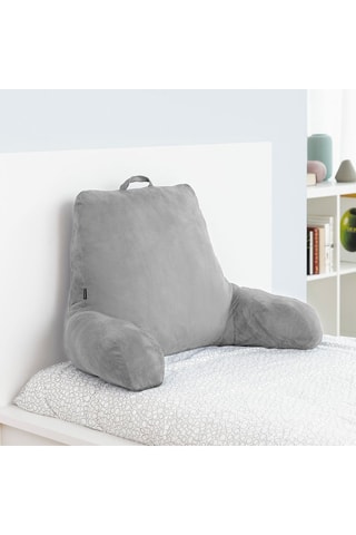 Coussin et table d'appoint - 70 x 45 x 45 / 60 x 27 x 40 cm - Gris