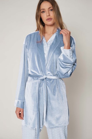Peignoir en velours - Bleu
