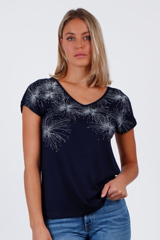 T-shirt - Blanc et bleu