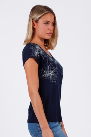 T-shirt - Blanc et bleu