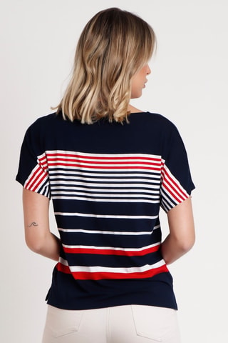 T-shirt - Blanc, rouge et bleu