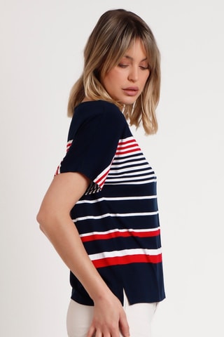 T-shirt - Blanc, rouge et bleu