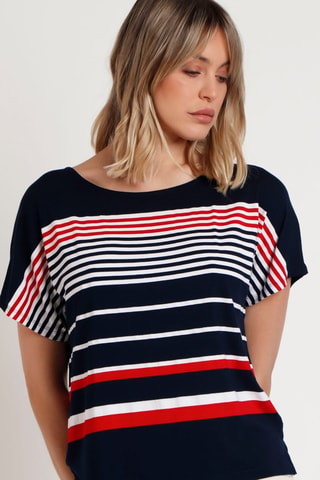 T-shirt - Blanc, rouge et bleu