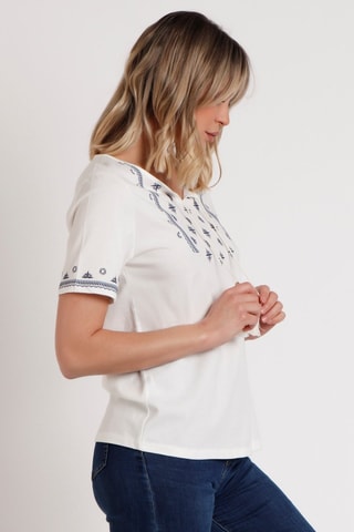 Blouse - Blanc et bleu