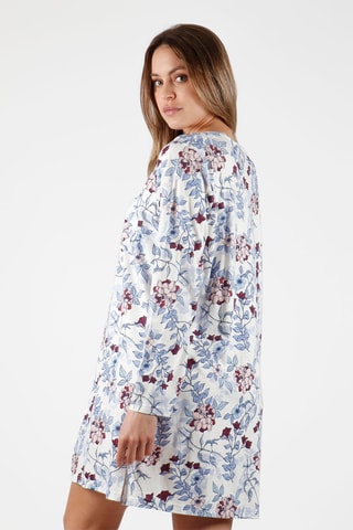 Chemise de nuit - Blanc et bleu
