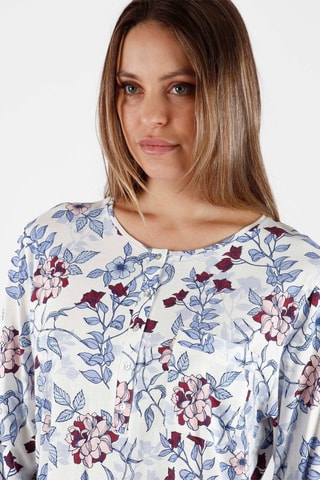 Chemise de nuit - Blanc et bleu