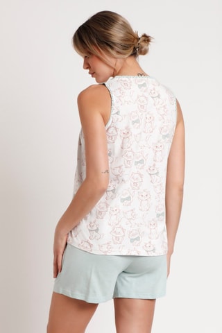 Pigiama premaman in cotone bio Minou Gli Aristogatti Disney - Bianco, rosso e blu