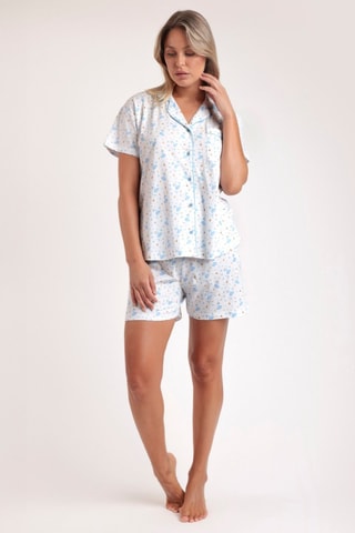Pyjama - Blanc, bleu et marron