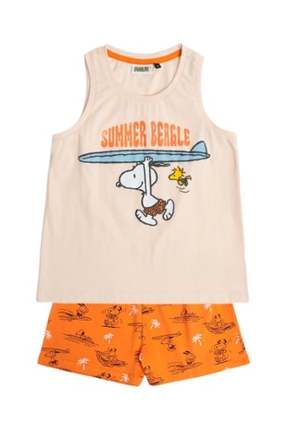 Pigiama Snoopy e i Peanuts - Bianco, beige e arancione