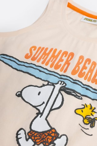 Pigiama Snoopy e i Peanuts - Bianco, beige e arancione